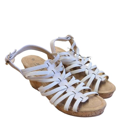 NWT ARDENE Leather Wesdge Sandals 9 - Picture 2 of 8